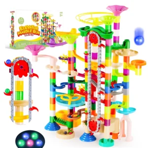 Glowing Marble Run Set – 236PCS Motorized Elevator Track