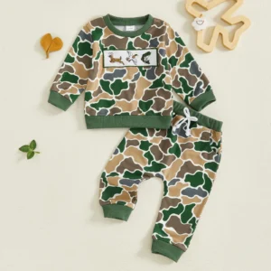 Toddler Boys Outfit Set – Dinosaur Shirt & Denim Jeans