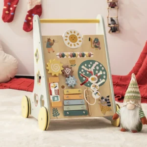 Wooden Baby Walker – Montessori Push Toy Activity Center
