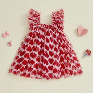 Baby Girl Tulle Dress – Floral Bow Sequin Party Dress